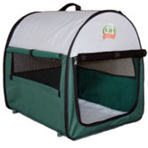 Soft-Sided Dog Crate with Mat in Green