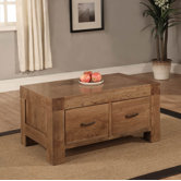 Santana Two Drawer Coffee Table in Rich Patina