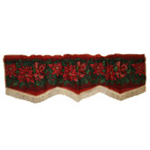 Seasonal Poinsettia Design Window Valance