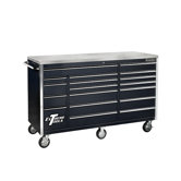 72" 18 Drawer Professional Triple Bank Roller Cabinet in Black