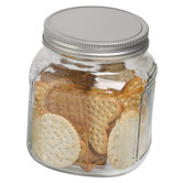 32 oz. Cracker Jar with Brushed Aluminum Lid