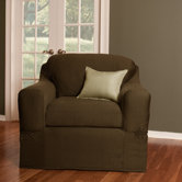 Stretch Twill Separate Seat Chair Slipcover
