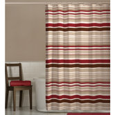 Meridian Fabric Shower Curtain in Red/Chocolate