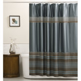Mark Fabric Chenille Shower Curtain in Blue
