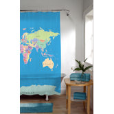 El Mundo PEVA Vinyl Shower Curtain in Blue