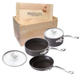 M'Stone2 Anodized Aluminium 5-Pieces Cookware Set with Crate