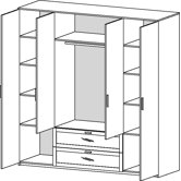 New York 4 Door Wardrobe