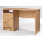 Function Desk with Three Drawers in Beech