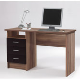 Function Desk with Three Drawers in Plum/Black