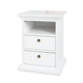 Paris 2 Drawer Tall Bedside Table