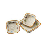 Paw Print Dog Dish in Cream