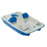 Sun Slider Five Person Pedal Boat with Adjustable Seats in Cream / Blue