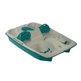 Sun Slider Five Person Pedal Boat with Adjustable Seats and Stainless Steel Package in Cream / Teal