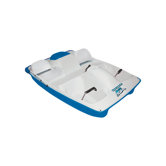 Water Wheeler ASL Five Person Pedal Boat with Adjustable Seats and Canopy in Cream / Blue