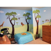 Wild Jungle Safari Self-Adhesive Wall Stencil Kit