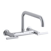 Purist Double Handle Wall Mount Bridge Faucet