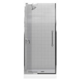 Finial Frameless PIivot Shower Door with 0.38" Thick Crystal Clear Glass, 30.25" - 32.38" x 72.25"