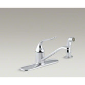 Coralais Single-Handle Kitchen Sink Faucet with 8.5" Swing Spout, Sidespray and Ground Joints