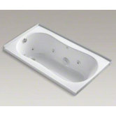 60" x 32" Alcove Whirlpool with Flange, Left-Hand Drain and Heater