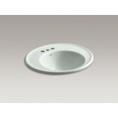 Iron Works Wall-Mount Bathroom Sink with 4" Centerset Faucet Holes and Biscuit Exterior