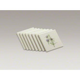 Prairie Flowers Decorative Field Tile, Six Floral and Two Quotation Tiles