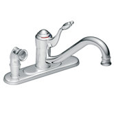 Castleby One Handle Centerset Low Arc Kitchen Faucet with Side Spray