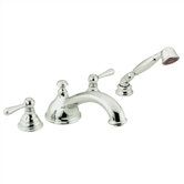 Kingsley Double Handle Deck Mount Roman Tub Faucet Lever Handle