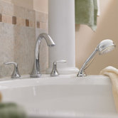 Eva Two Handle Roman Tub Faucet with Hand Shower