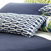 Graphic Traffic Links Double Boudoir Decorative Pillow in Indigo