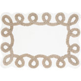 Ruched Ribbon Placemats in White/Platinum (Set of 4)