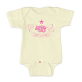 Super Piggy Short Sleeve Light Yellow Bodysuit