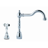 Farm House Two Hole Kitchen Faucet with Side Spray and Less Handle