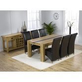 Barista Solid Oak Dining Table with 6  Barcelona Chairs