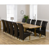 Rustique Classical Solid Oak Dining Table with Barcelona Dining Chairs