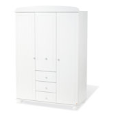 Kleiderschrank 3-t&uuml;rig "Clara" in Wei&szlig; lasiert