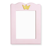 Spiegel "Prinzessin Karolin" in Wei&szlig; / Rosa / Gold lasiert