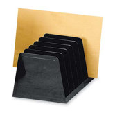 Desk Sorter, 6 Compartment, 7-7/8"x6-1/4"x6-1/2", Black