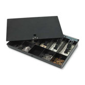 Money Tray, w/ Locking Cover, 16"x11"x2-1/4", Black