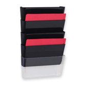 Vertical File System, 13"x4"x6-3/4", 3/PK, Black