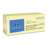 Adhesive Notes, 3"x5", 100 Sheets per Pad, 12 Pack, Yellow