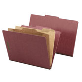 Classification Folder, Two-Pocket, 2/5 Cut, Legal, 10/BX, Red