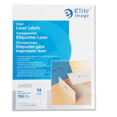 Mailing Address Labels, Laser, Clear, 1-1/3"x4-1/4", 700 per Pack