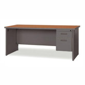 Durable Single Pedestal Computer Desk with Radius Edges