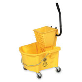 Splash Guard Mop Bucket/Wringer, Yellow/black