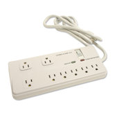 8-Outlet Strip Surge Protectors, Light gray