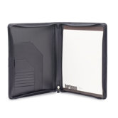 Capital Leather Zip Executive Writing Folio in Black