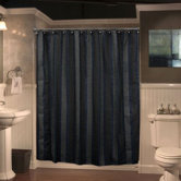 Blaze Embroidered Vertical Stripe Shower Curtain