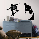 Skaters Chalkboard Peel and Stick Wall Decal