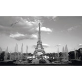 Eiffel Tower Chair Rail Prepasted Mural 6' x 10.5'