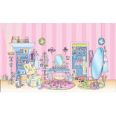 Dressing Room Chair Rail Prepasted Mural 6' x 10.5'
